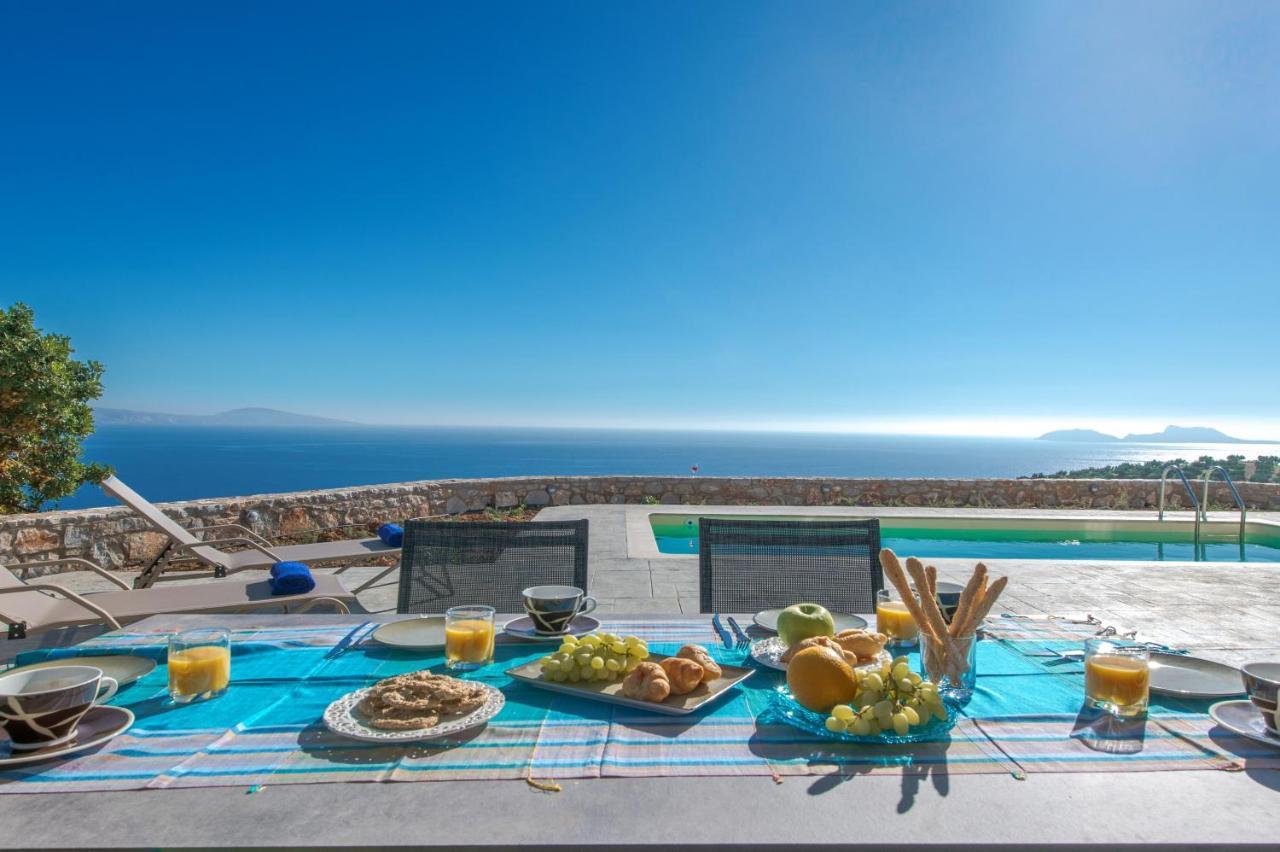 Tranquil Sea View Villa With Private Pool, Just 2Km From The Beach! Айя-Галіні Екстер'єр фото