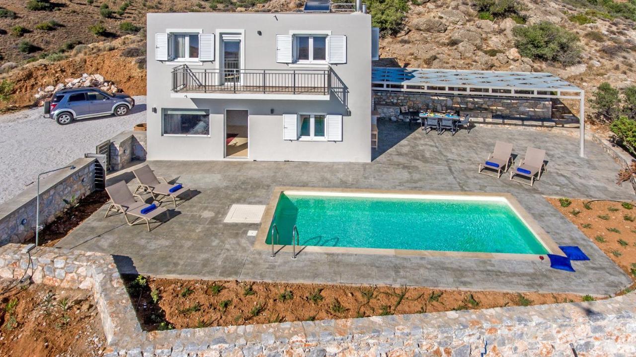 Tranquil Sea View Villa With Private Pool, Just 2Km From The Beach! Айя-Галіні Екстер'єр фото