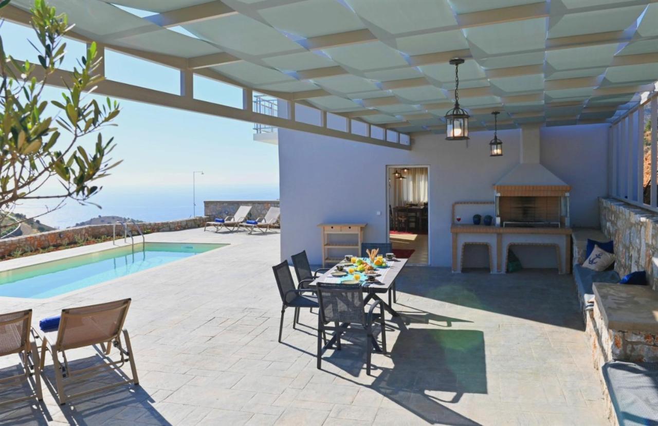 Tranquil Sea View Villa With Private Pool, Just 2Km From The Beach! Айя-Галіні Екстер'єр фото
