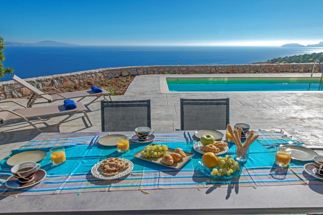 Tranquil Sea View Villa With Private Pool, Just 2Km From The Beach! Айя-Галіні Екстер'єр фото